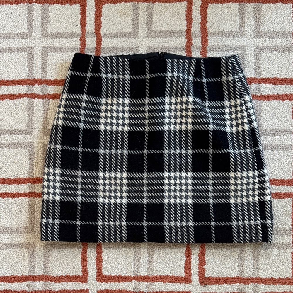 Eddie Bauer Black and White Checkered Mini Skirt